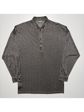 gianni versace geometric pullover knit polo shirt mens 48 large